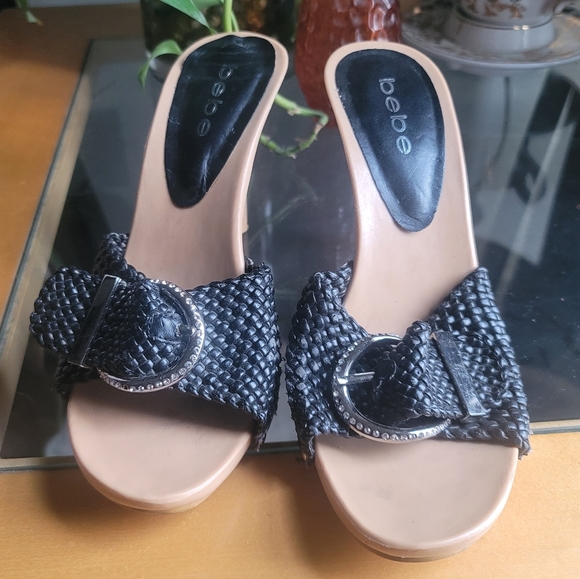 bebe Vintage Y2K Woven Heel Sandals - Picture 2 of 10
